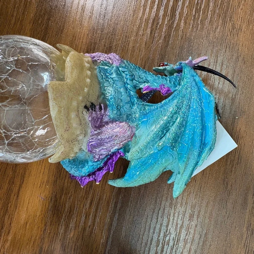 Mystical Dragons Holiday Ornaments on Crystal Ball and Resin Dragons‎ Lot of 7